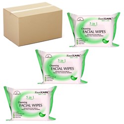 REAL CARE Facial cleansing wet wipes x48 packs - bulk buy deal